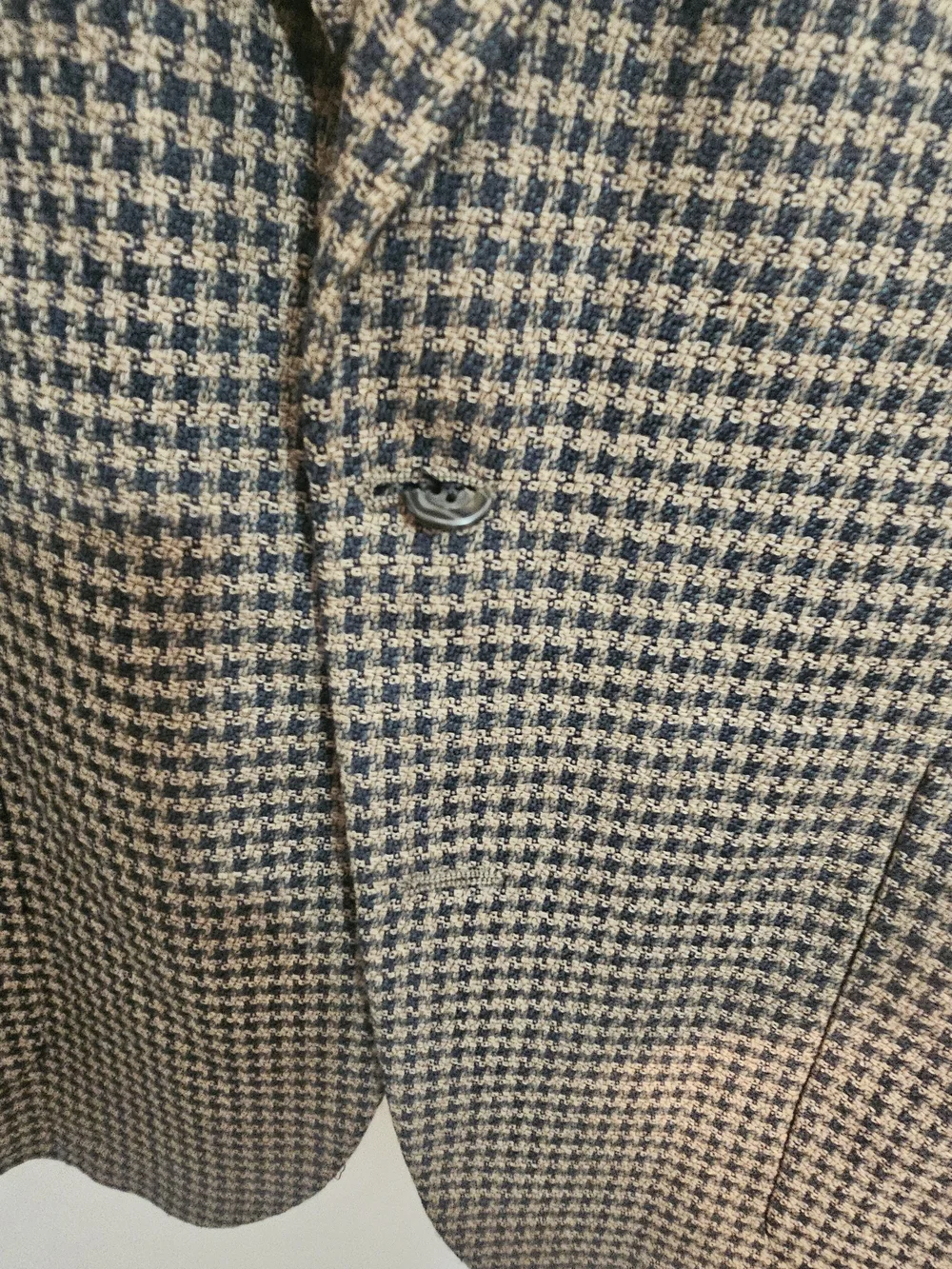 Vintage 1996 Tom James Custom Tailored Houndstooth Sport Coat Blazer Men's L/XL